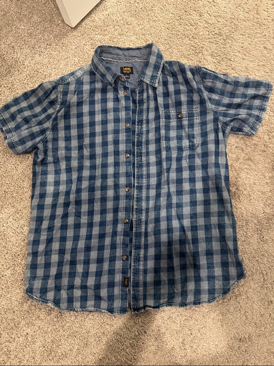 Lee Other - Lee Blue Check Short-Sleeve Button-Down Shirt